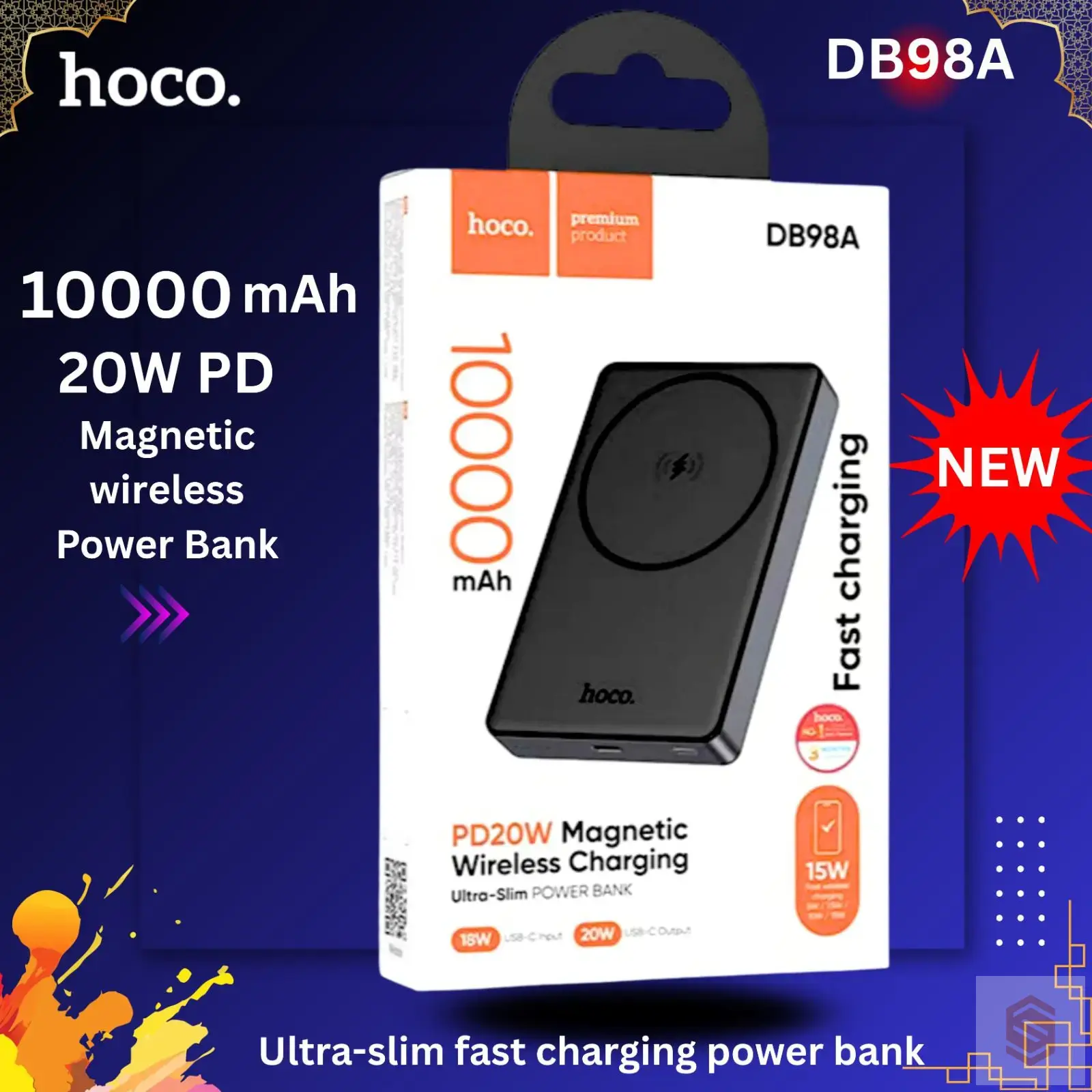 HOCO 10000 mAh 20W PD Magnetic Wireless Power Bank - DB98A