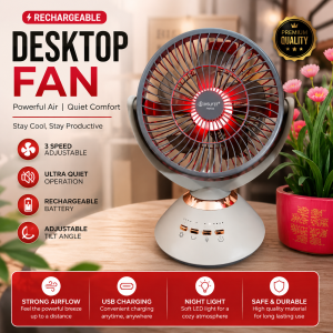 Jy Super JY-2570 | 15+ Hours Backup | 7200mAh Battery | Silent Rechargeable AC/DC Fan