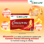 Bio-Life Ginsomin Korean Panax Ginseng Extract with Multivitamins & Minerals – 30 Softgel Capsules