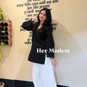 Nila Kurti and Salwar Set Black