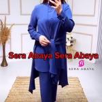 Sera Abaya Adjust Set And Pant - Royal Blue