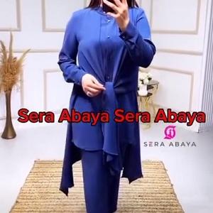 Sera Abaya Adjust Set And Pant - Royal Blue