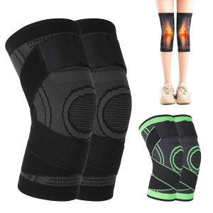 2Pcs Gray Color Knee Pads Braces Sports Support For Men Women