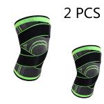 2Pcs Light and Dark Green Knee Pads Braces Sports Support For Men Women