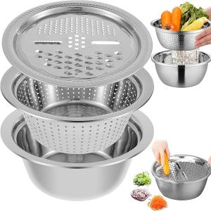 3 IN 1 VEGETABLE CUTTER WITH DRAIN BASKET