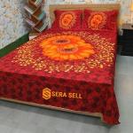Sera Collection Prime Luxury Cotton Double Size Twill Panel Bedsheet King Size With Two Pillow Cover