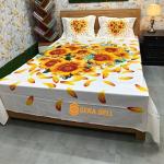 Sera Collection Prime Luxury Cotton Double Size Twill Panel Bedsheet King Size With Two Pillow Cover