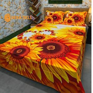 Sera Collection Prime Luxury Cotton Double Size Twill Panel Bedsheet King Size With Two Pillow Cover