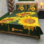 Sera Collection Prime Luxury Cotton Double Size Twill Panel Bedsheet King Size With Two Pillow Cover