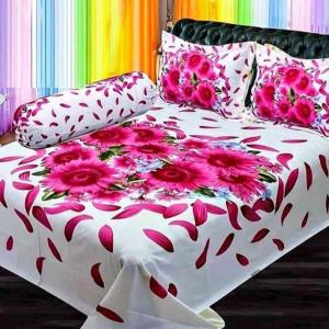 Sera Collection Prime Luxury Cotton Double Size Twill Panel Bedsheet King Size With Two Pillow Cover