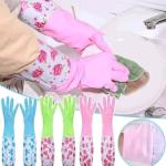 High Quality Silicone Kitchen Hand Gloves for Dish Washing - 1 Pair (2 pcs)