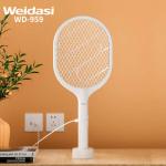 Weidasi WD 959 Mosquito Bat Rechargeable with Lure Light Insect bugs Lamp Stand Holder USB Charging Cable Included Electric Swatter Lithium Ion Battery