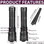 Powerful LED Flashlight Super Bright Spotlight Long Range Zoomable Lantern Emergency Torch Outdoor Tactical Light