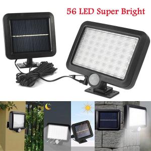 56LED Solar Light COB Beads PIR Motion Sensor Security Wall Light Lamp Outdoor Garden Waterproof Street Lamp Light Induction Soft Light Wall Lamp for House