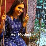 nil nil nilanjona Kurti by Her Modest
