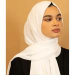 Dubai Cherry Hijab Fashionable Soft & Premium Quality - White Hijab