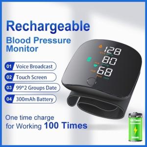 Automatic Rechargeable Digital Touch Screen Wrist type Blood-Pressure Machine/ BP Machine