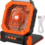 Portable Rechargable Camping & Solar Powered Fan
