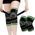 2Pcs Light and Dark Green Knee Pads Braces Sports Support For Men Women