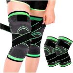 2Pcs Light and Dark Green Knee Pads Braces Sports Support For Men Women