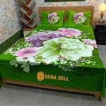 Sera Collection Prime Luxury Cotton Double Size Twill Panel Bedsheet King Size With Two Pillow Cover