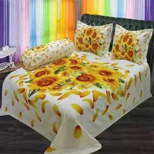 Sera Collection Prime Luxury Cotton Double Size Twill Panel Bedsheet King Size With Two Pillow Cover