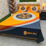Sera Collection Prime Luxury Cotton Double Size Twill Panel Bedsheet King Size With Two Pillow Cover