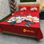 Sera Collection Prime Luxury Cotton Double Size Twill Panel Bedsheet King Size With Two Pillow Cover
