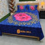 Sera Collection Prime Luxury Cotton Double Size Twill Panel Bedsheet King Size With Two Pillow Cover