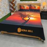 Sera Collection Prime Luxury Cotton Double Size Twill Panel Bedsheet King Size With Two Pillow Cover