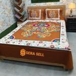 Sera Collection Prime Luxury Cotton Double Size Twill Panel Bedsheet King Size With Two Pillow Cover