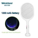 Weidasi WD 959 Mosquito Bat Rechargeable with Lure Light Insect bugs Lamp Stand Holder USB Charging Cable Included Electric Swatter Lithium Ion Battery