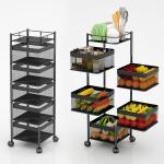 5 Layer Square Full Metal Fruit And Vegetable Rack - Black