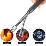 Modern Outdoor Portable Electric Kitchen Gas Lighter/Arc Lighter USB Rechargeable Long Lighter Windproof Candle Lighter Outdoor Plasma Flexible Neck (Multicolor)