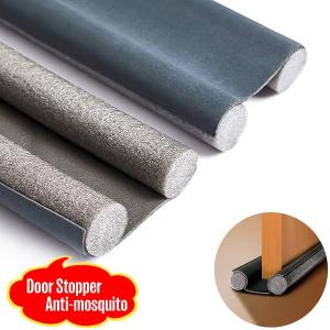 Washable and Reusable Sponge Door Draft Bottom Sealing Strip - Insects and Dust Stopper 93CM Long 1.5 inches - Ash