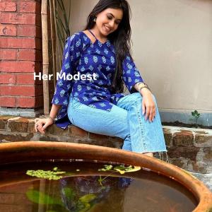 nil nil nilanjona Kurti by Her Modest
