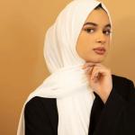 Dubai Cherry Hijab Fashionable Soft & Premium Quality - White Hijab