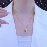 Crescent Pendant 18k Gold Plated Necklace-409