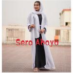 White And Black Borka With Hijab Full set By Sera Abaya