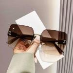 New Frameless Two-color Gradient Premium Women's Sunglasses Fashion Trend Douyin