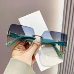 New Frameless Two-color Gradient Premium Women's Sunglasses Fashion Trend Douyin